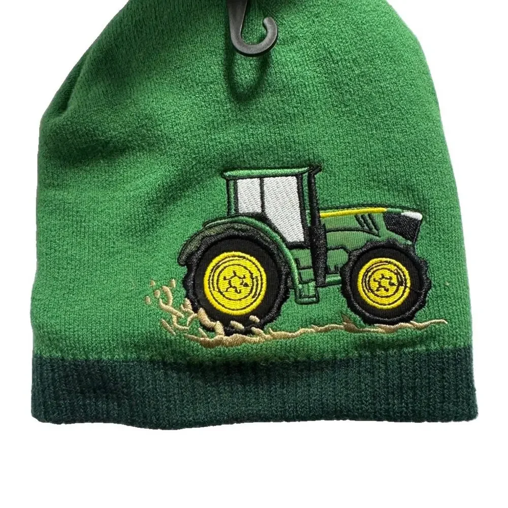 John Deere Toddler Hat & Mitten Set NWT Tractor This Is How I Roll Green Winter